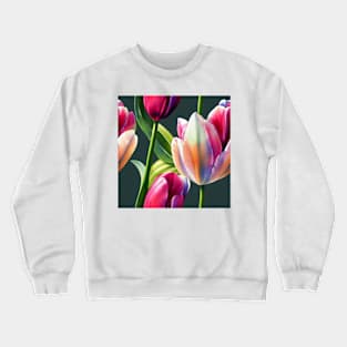 Watercolor tulip pattern Crewneck Sweatshirt